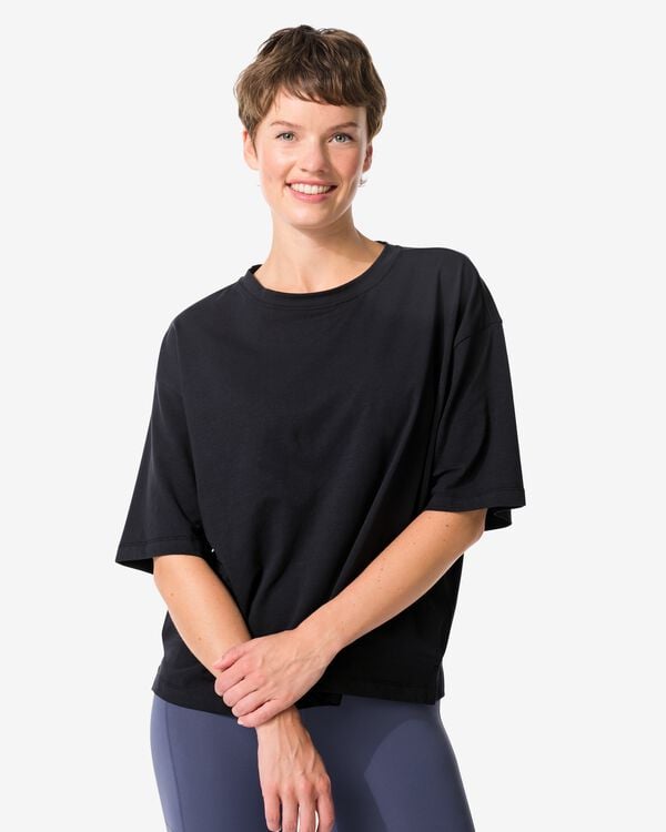 t-shirt femme boxy fit noir noir - 36040241BLACK - HEMA