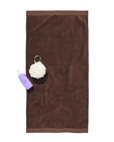 serviette 50 x 100 cm qualit&eacute; h&ocirc;tel extra douce marron fonc&eacute; marron fonc&eacute; serviette 50 x 100 - 5200313 - HEMA