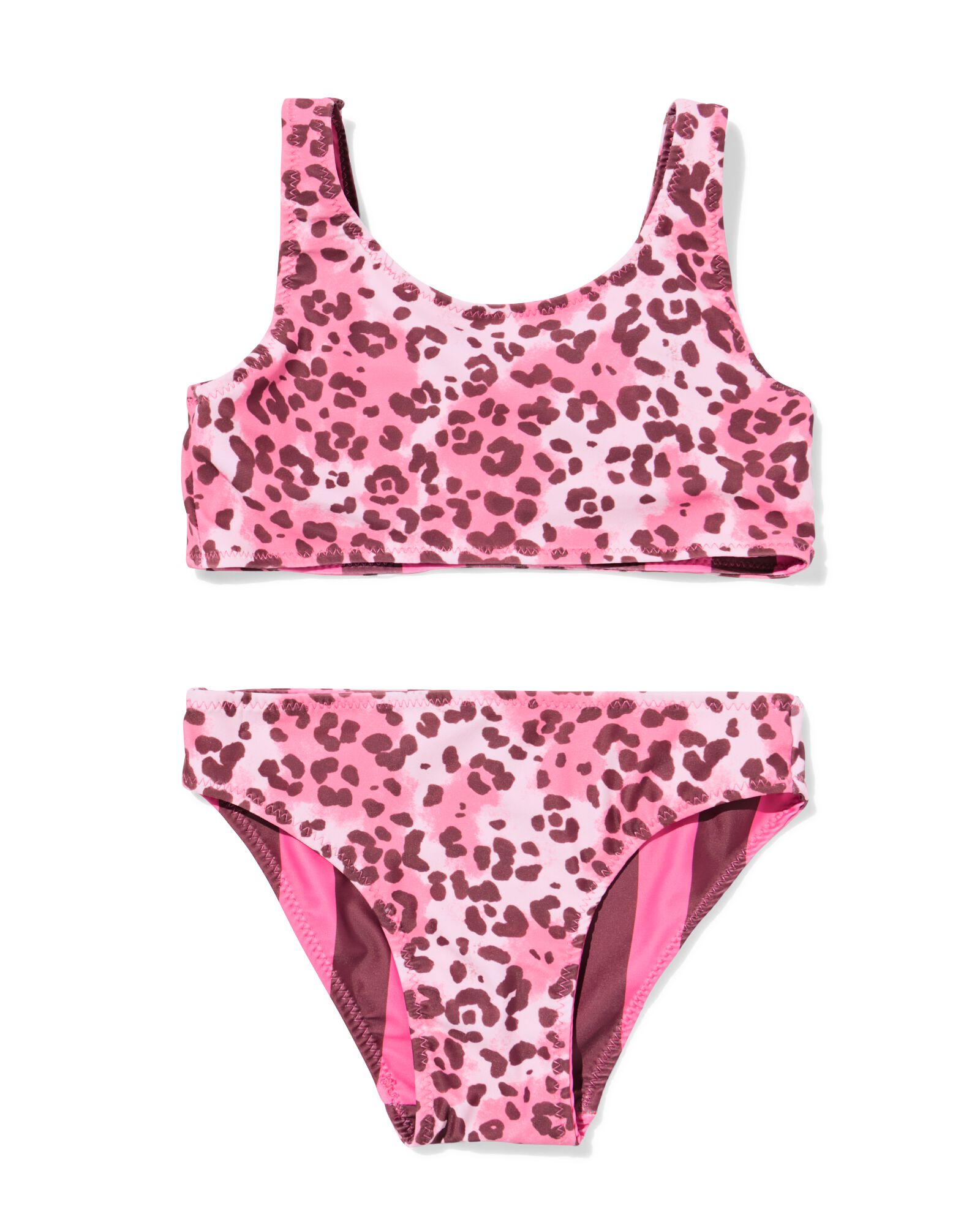 bikini enfant r&eacute;versible rayures l&eacute;opard rose - 22260290PINK - HEMA