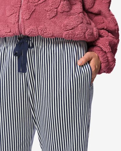 pantalon de pyjama femme velours ray&eacute; bleu fonc&eacute; bleu fonc&eacute; - 23401972DARKBLUE - HEMA