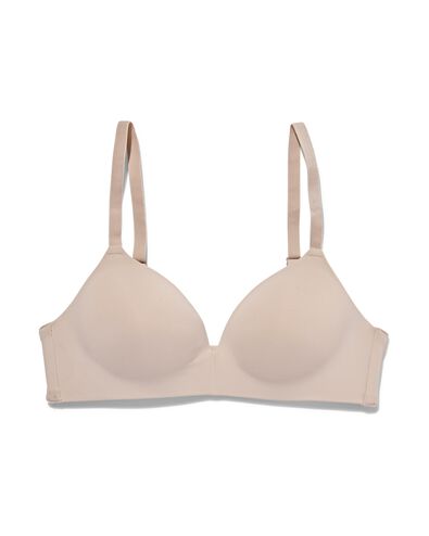 voorgevormde bh zonder beugel recycled/micro beige beige - 21821480BEIGE - HEMA