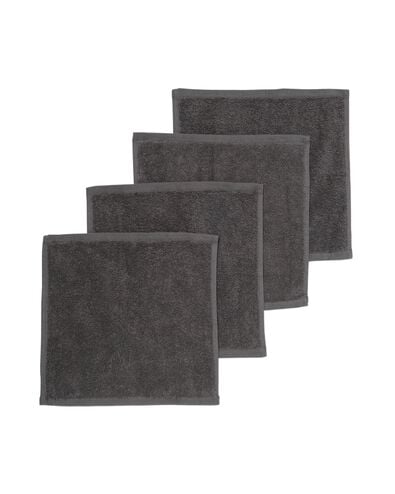 4er-Pack Gesichtst&uuml;cher, 30 x 30 cm, schwere Qualit&auml;t, grau - 5210074 - HEMA