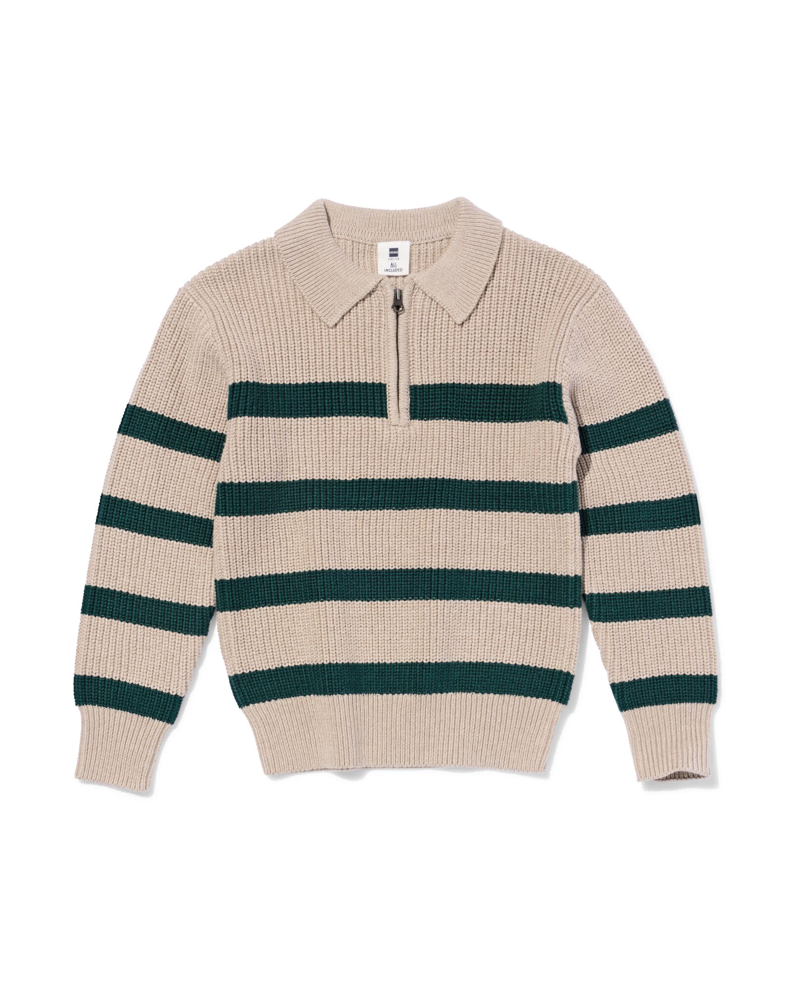 pull enfant tricot&eacute; &agrave; rayures sable sable - 30731527SAND - HEMA