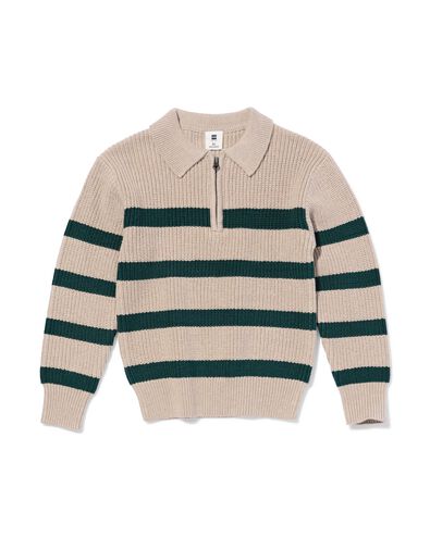 pull enfant tricot&eacute; &agrave; rayures sable sable - 30731527SAND - HEMA
