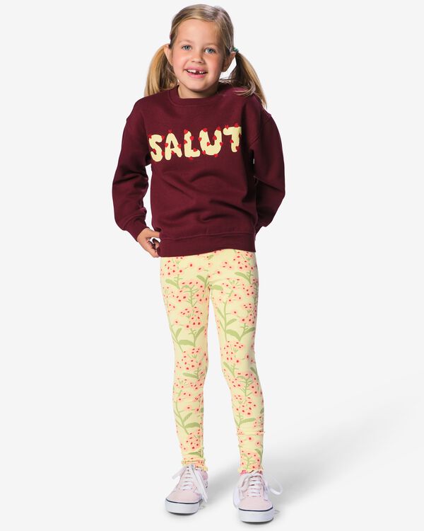 kinderleggings regular fit rib bloemen - 2 stuks lichtroze lichtroze - 30829402LIGHTPINK - HEMA
