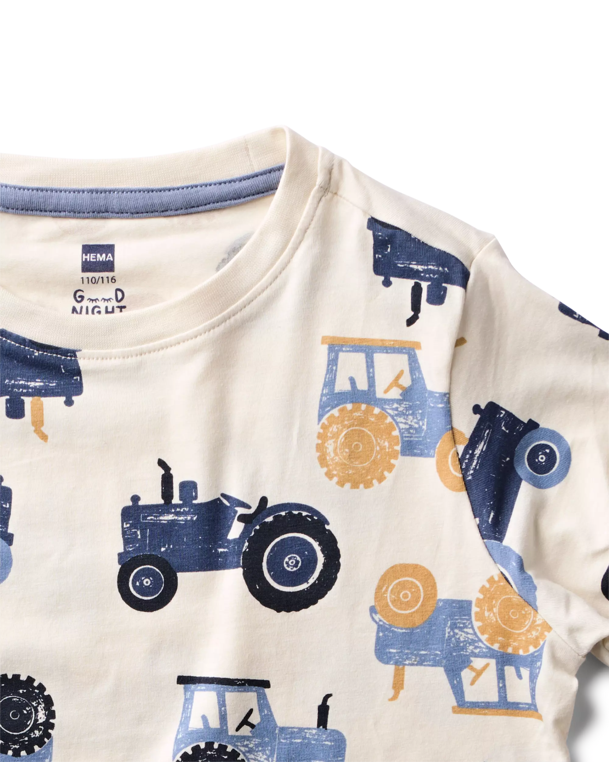 kinderpyjama tractors met poppenpyjama