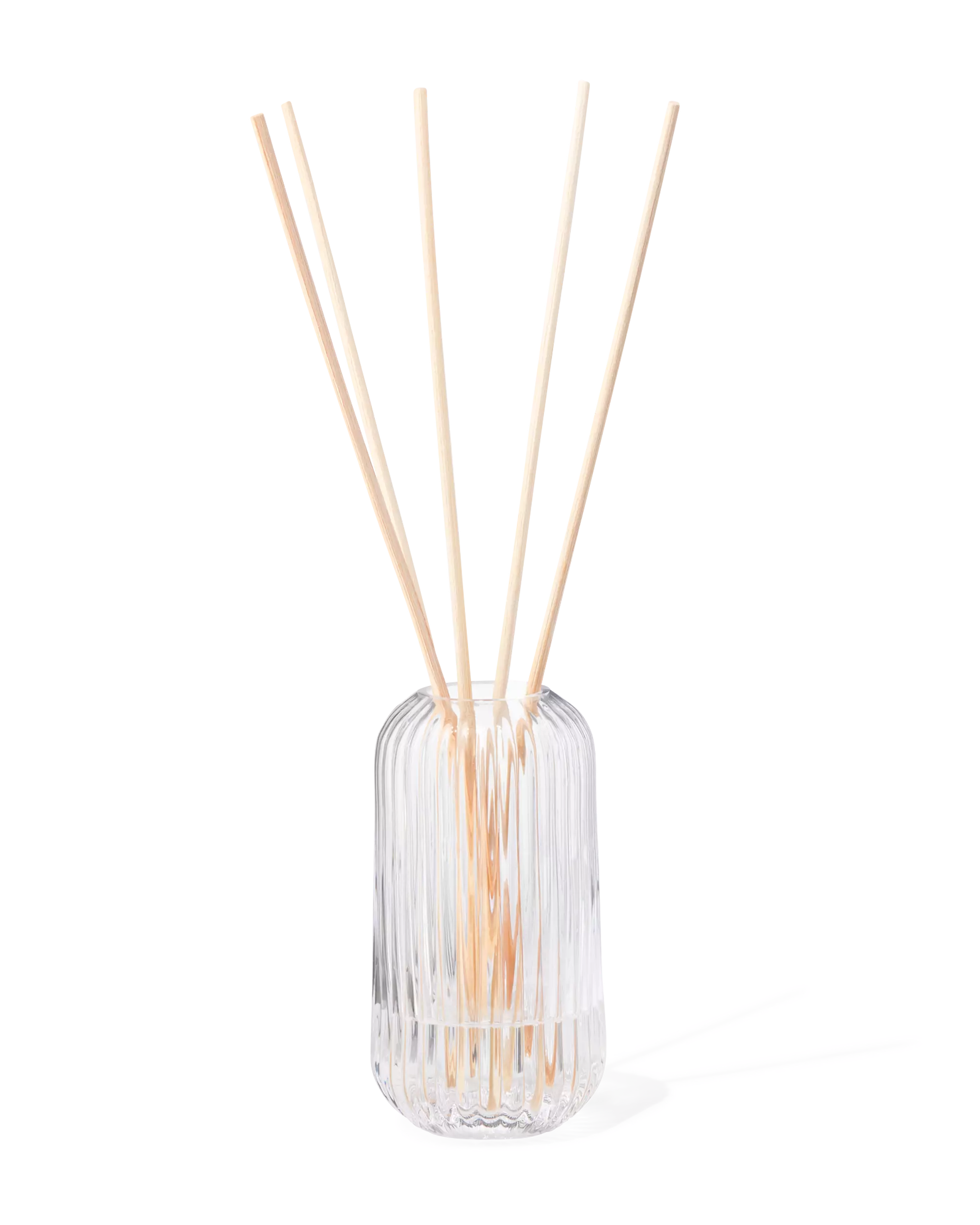 vaas voor geurstokjes ⌀5.5x11cm glas ribbel transparant
