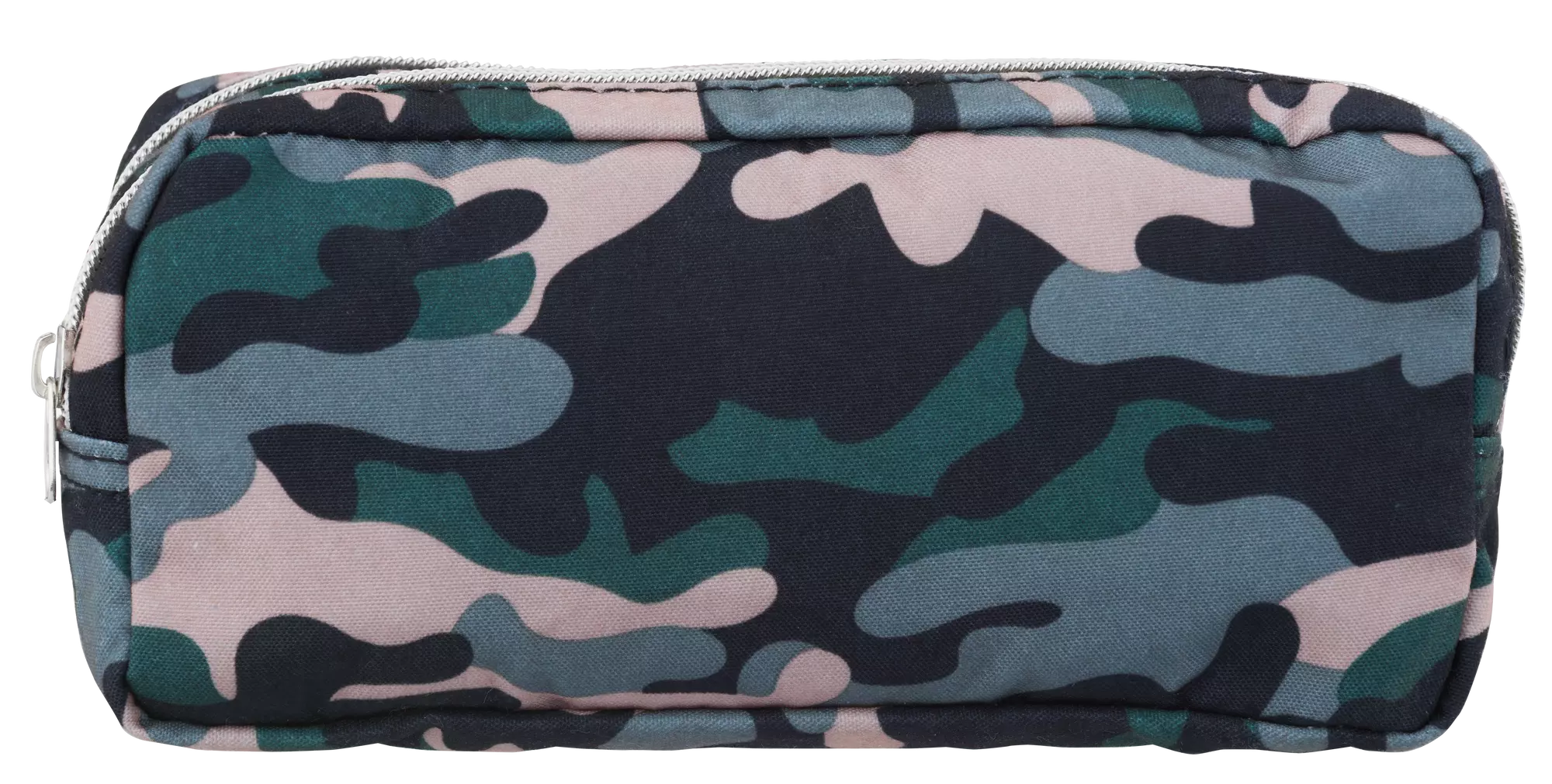 trousse double zip camouflage 