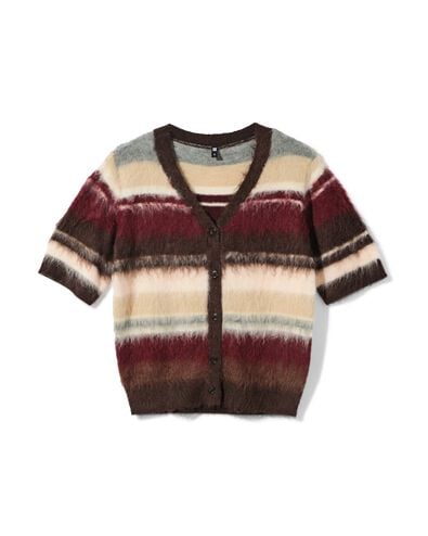 damesvest fijngebreid strepen multi multi - 36214230MULTI - HEMA