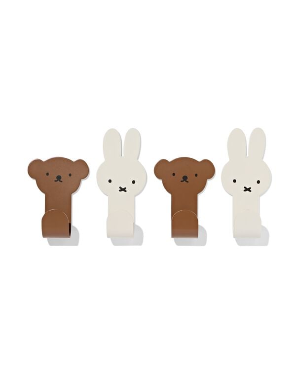 crochets adh&eacute;sifs Miffy 10.4x4.8cm - 4 pi&egrave;ces - 60410311 - HEMA