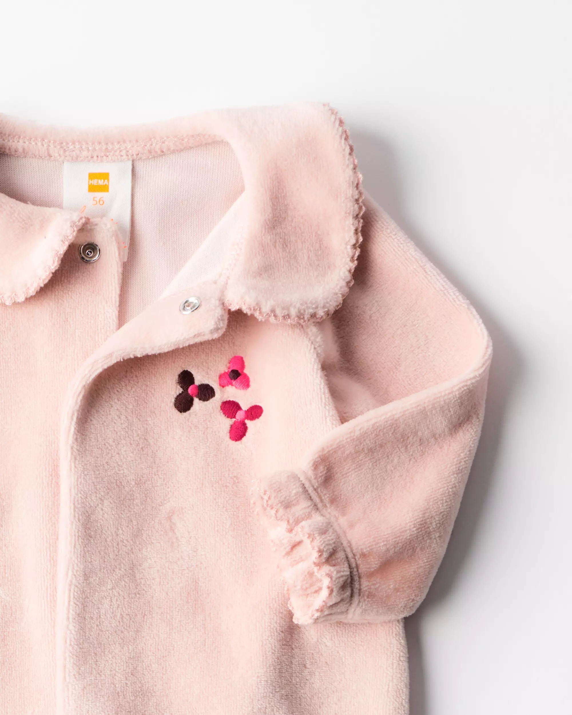 barboteuse nouveau-né velours à fleurs