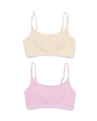 voorgevormde tops zonder beugel - 2 stuks naturel naturel - 21900510NATURAL - HEMA