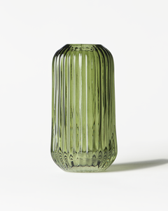 vase ⌀8,4x10cm Bink verre nervuré vert