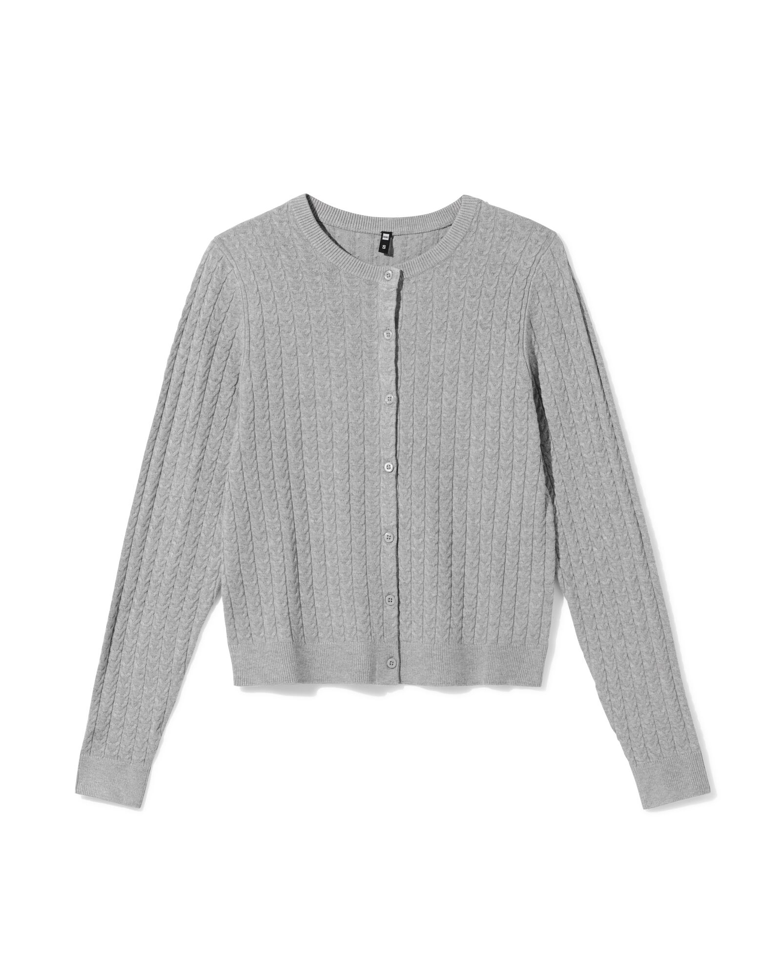 damesvest Livia kabel middengrijs middengrijs - 36213850MIDGREY - HEMA