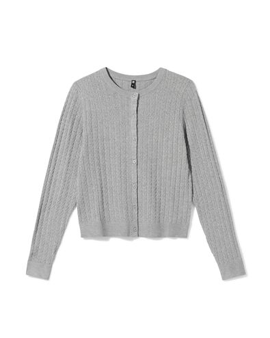 damesvest Livia kabel middengrijs middengrijs - 36213850MIDGREY - HEMA