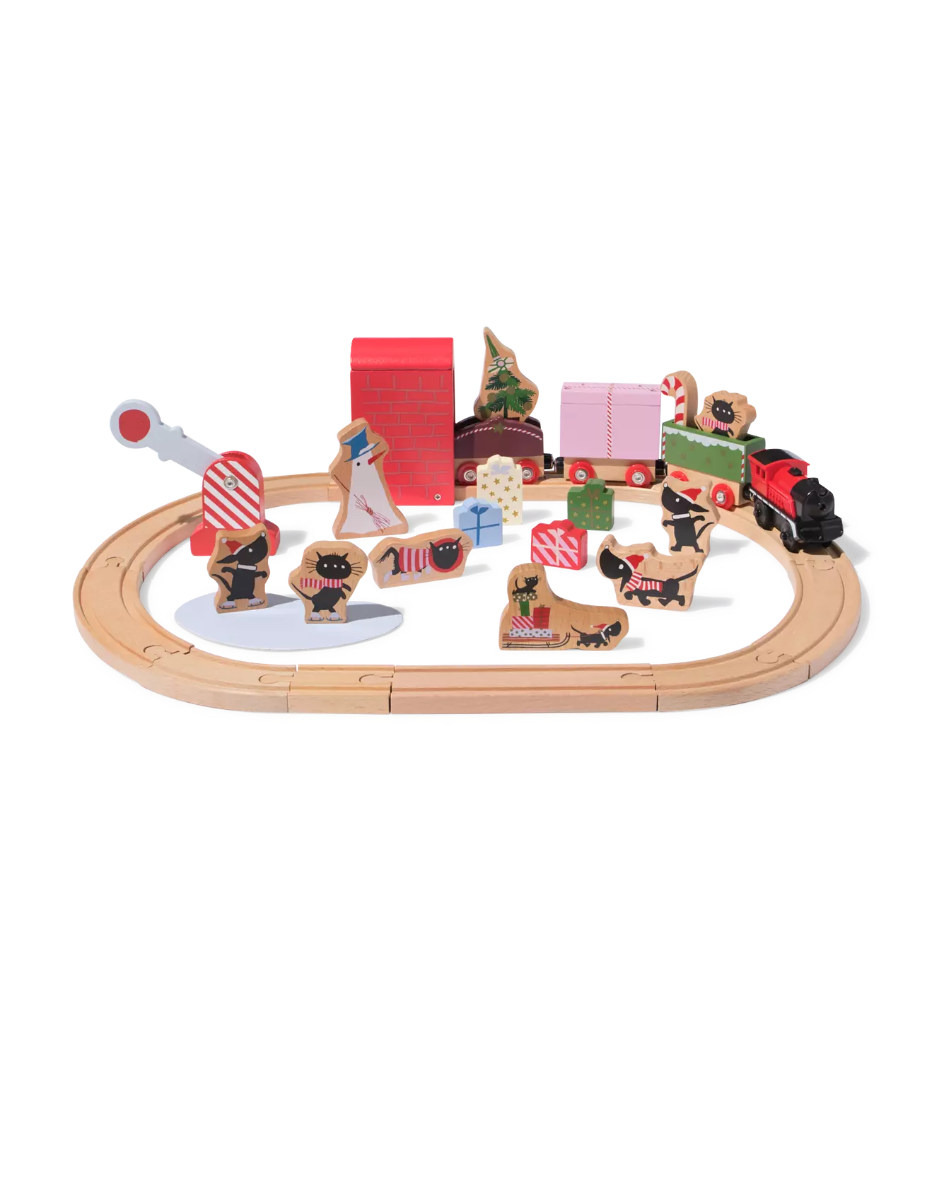 Takkie en Siepie speelgoedtrein 30x15cm hout
