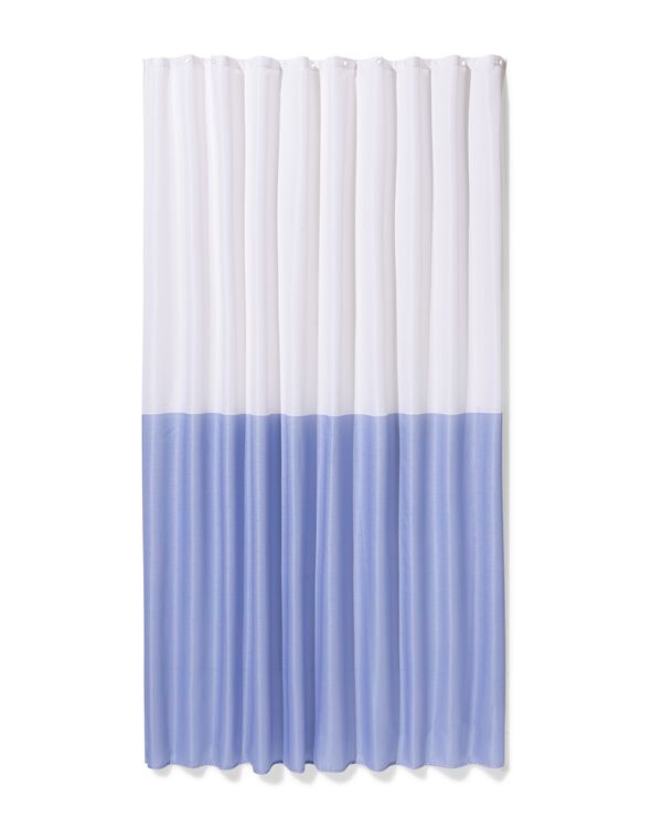 douchegordijn 180x200cm polyester linnenlook blok blauw - 80300173 - HEMA