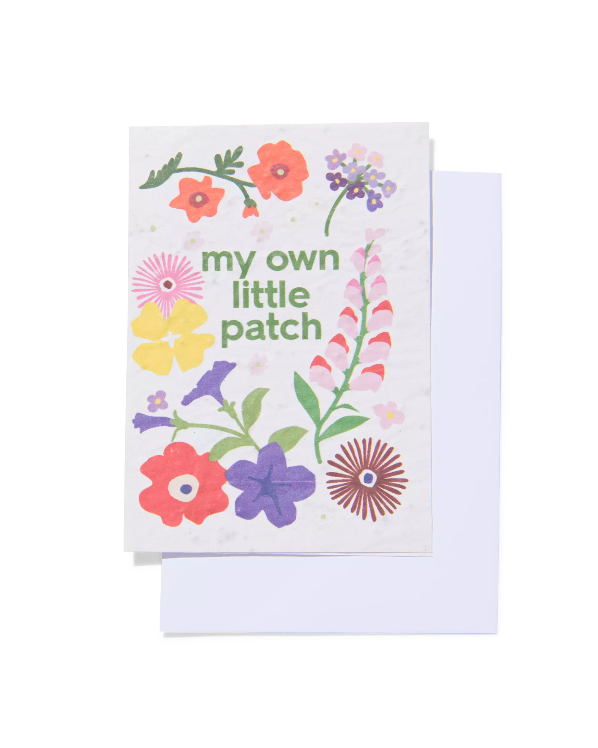wenskaart 'own little patch' met zaadjes