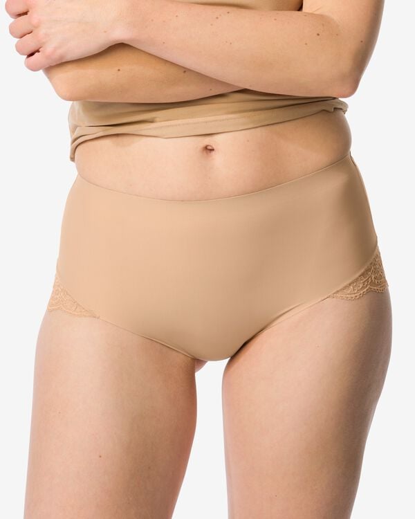 medium corrigerende slip hoge taille met kant beige