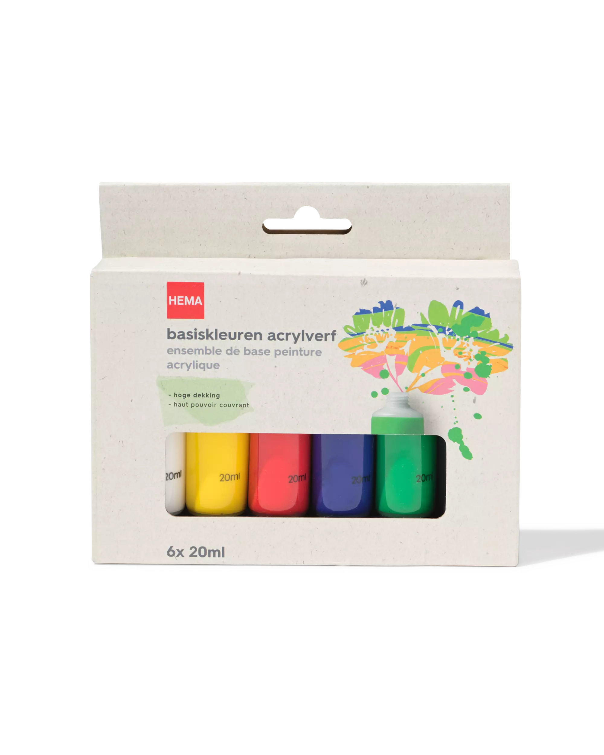 peinture acrylique couleurs de base 20 ml - 6 pièces