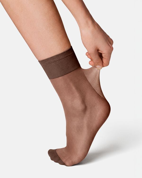 socquettes anti-filage 15 deniers mates - 2 paires marron marron - 4022760BROWN - HEMA