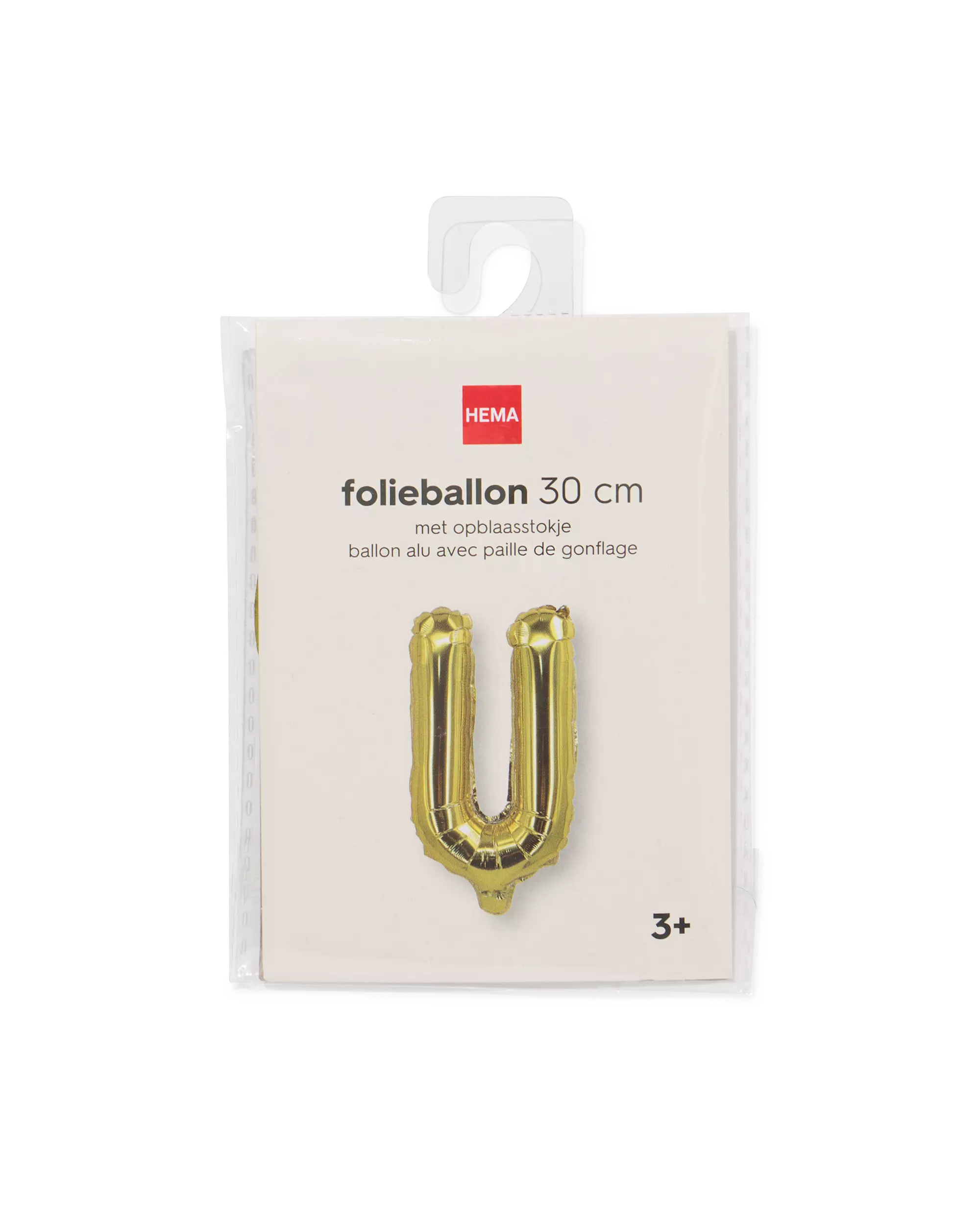 ballon alu lettre U 30cm doré