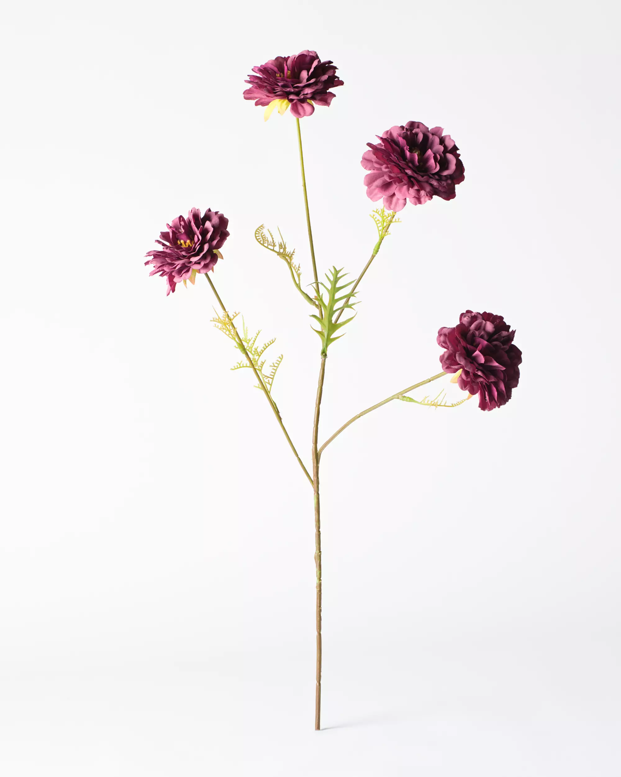 kunstbloem zinnia 55cm donkerpaars
