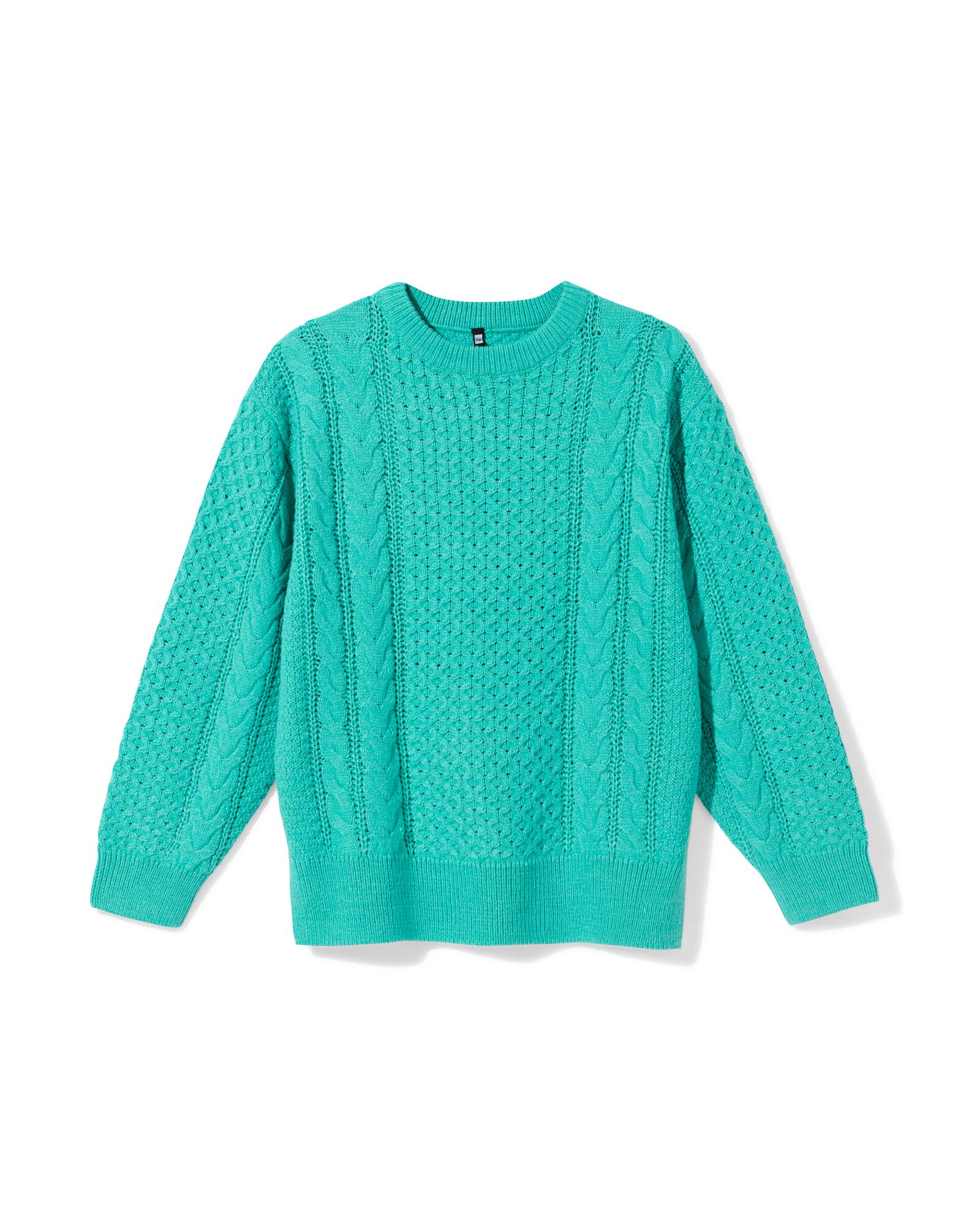 pull femme grosse maille torsad&eacute;e acrylique turquoise turquoise - 36214560TURQUOISE - HEMA
