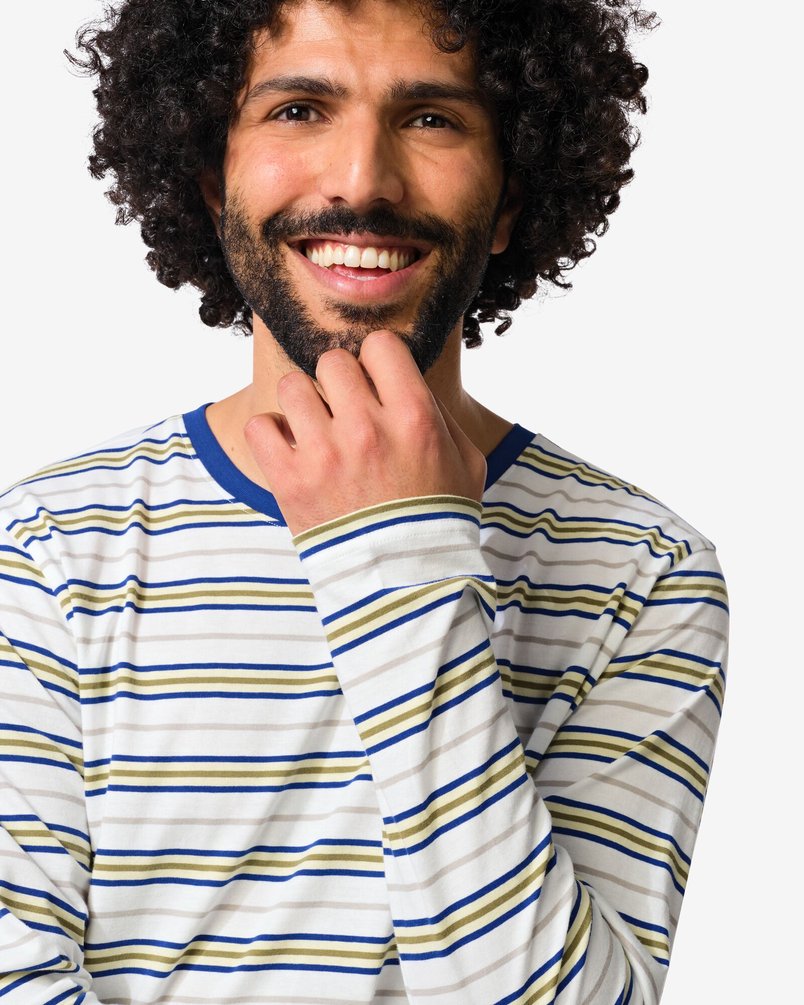 pyjama homme Jonas r&eacute;tro jersey blanc cass&eacute; - 23686670OFFWHITE - HEMA