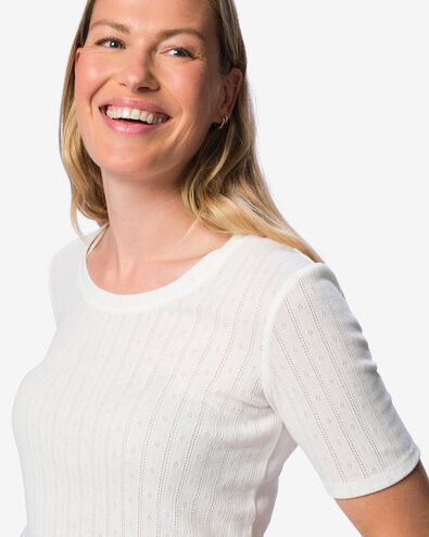 dames T-shirt Colette gebroken wit gebroken wit - 36212780OFFWHITE - HEMA