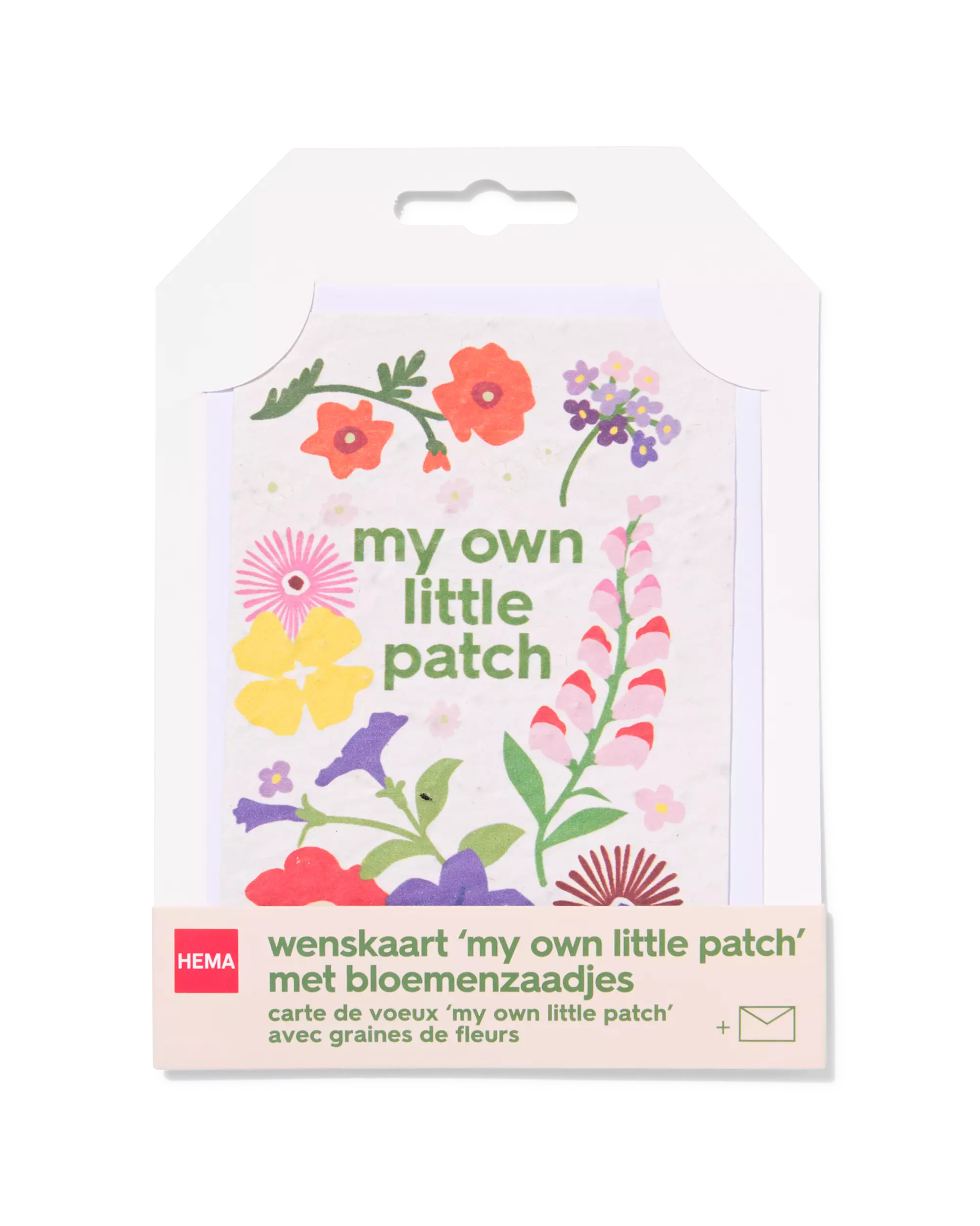 wenskaart 'own little patch' met zaadjes
