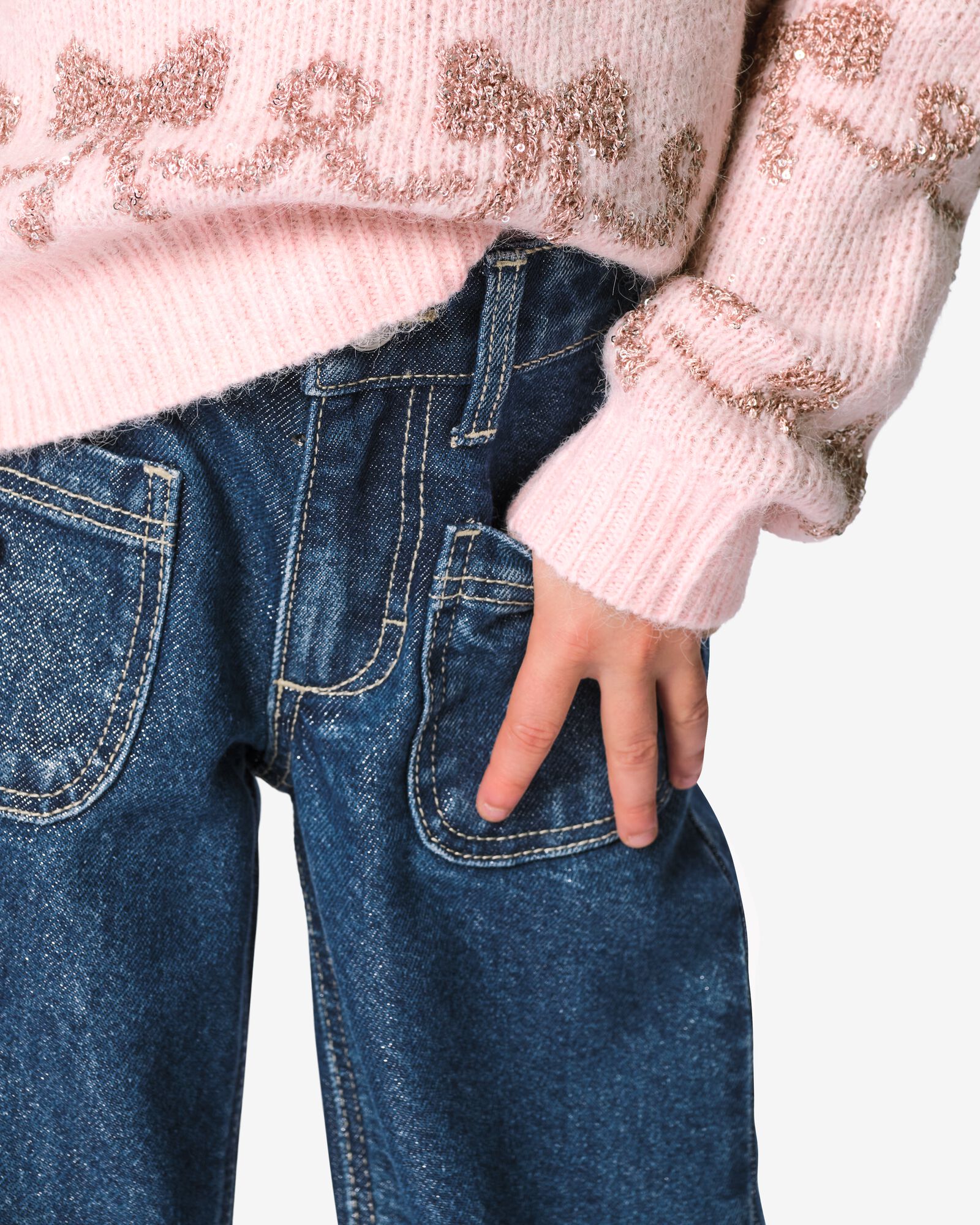 jean enfant coupe large bleu moyen bleu moyen - 30807722MIDBLUE - HEMA