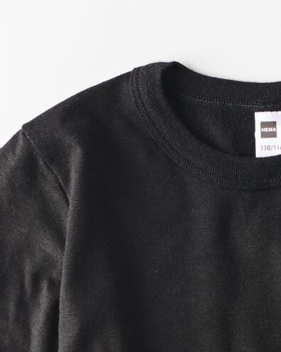 t-shirt thermique enfant manches longues col rond noir noir - 19302630BLACK - HEMA