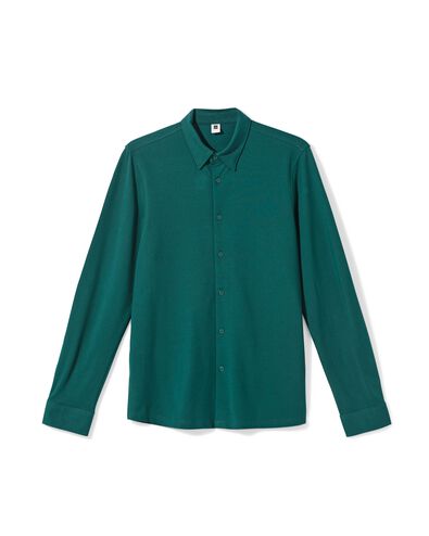 chemise homme Billy piqu&eacute; vert fonc&eacute; vert fonc&eacute; - 2101970DARKGREEN - HEMA