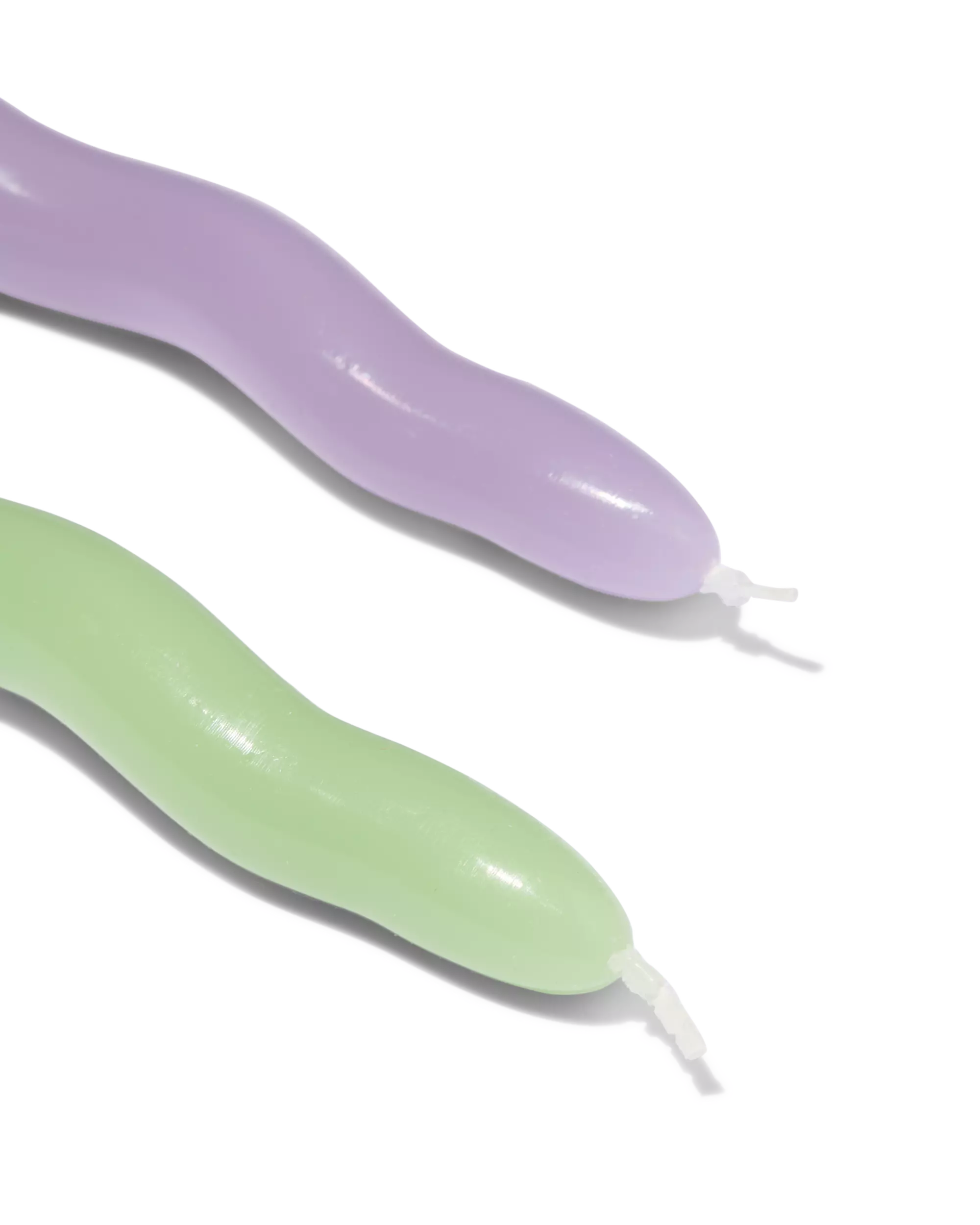 bougies longues ⌀2,2x25cm vague lilas-marron - 4 pièces