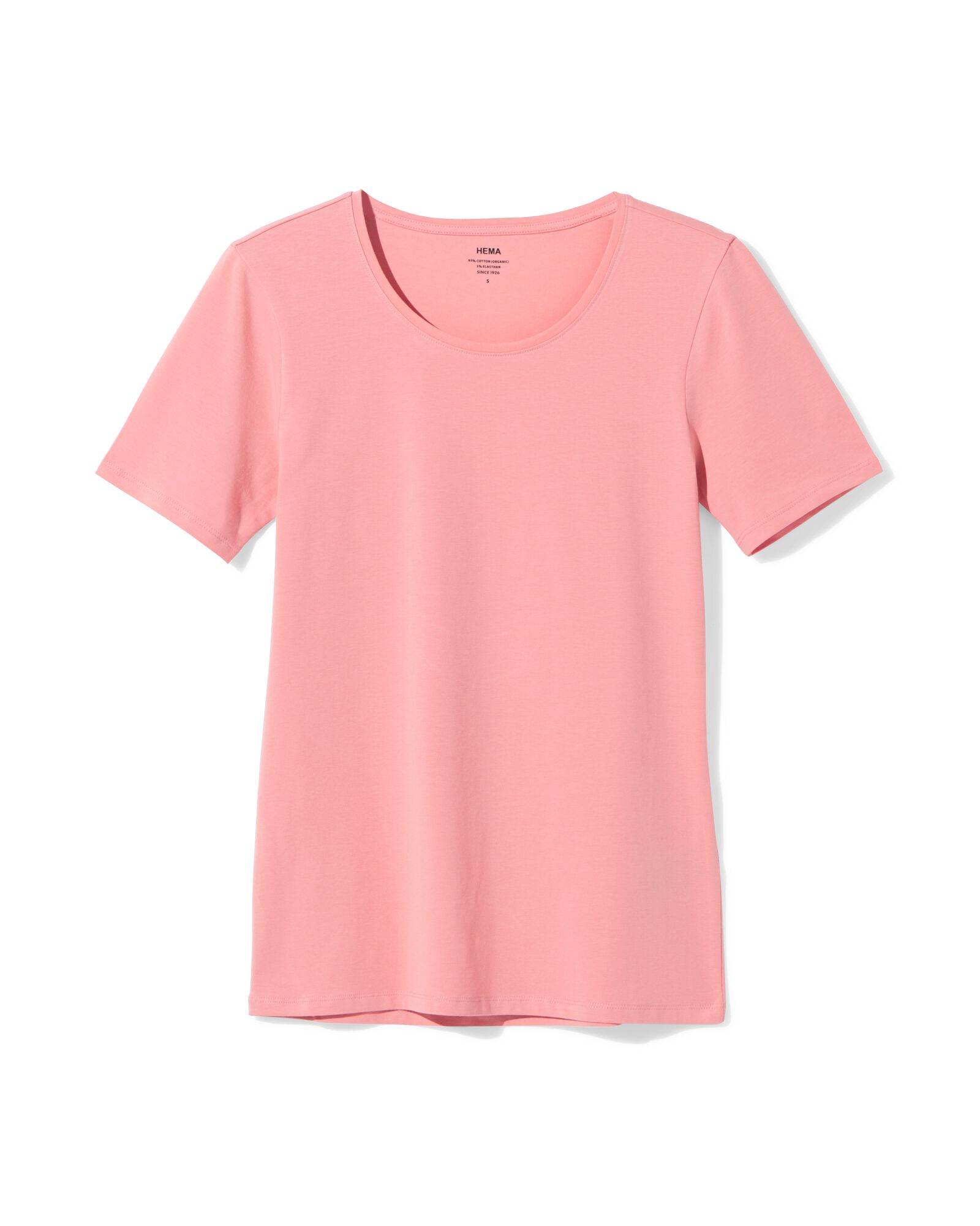 t-shirt femme jersey slim fit col en o rose rose - 36305570PINK - HEMA