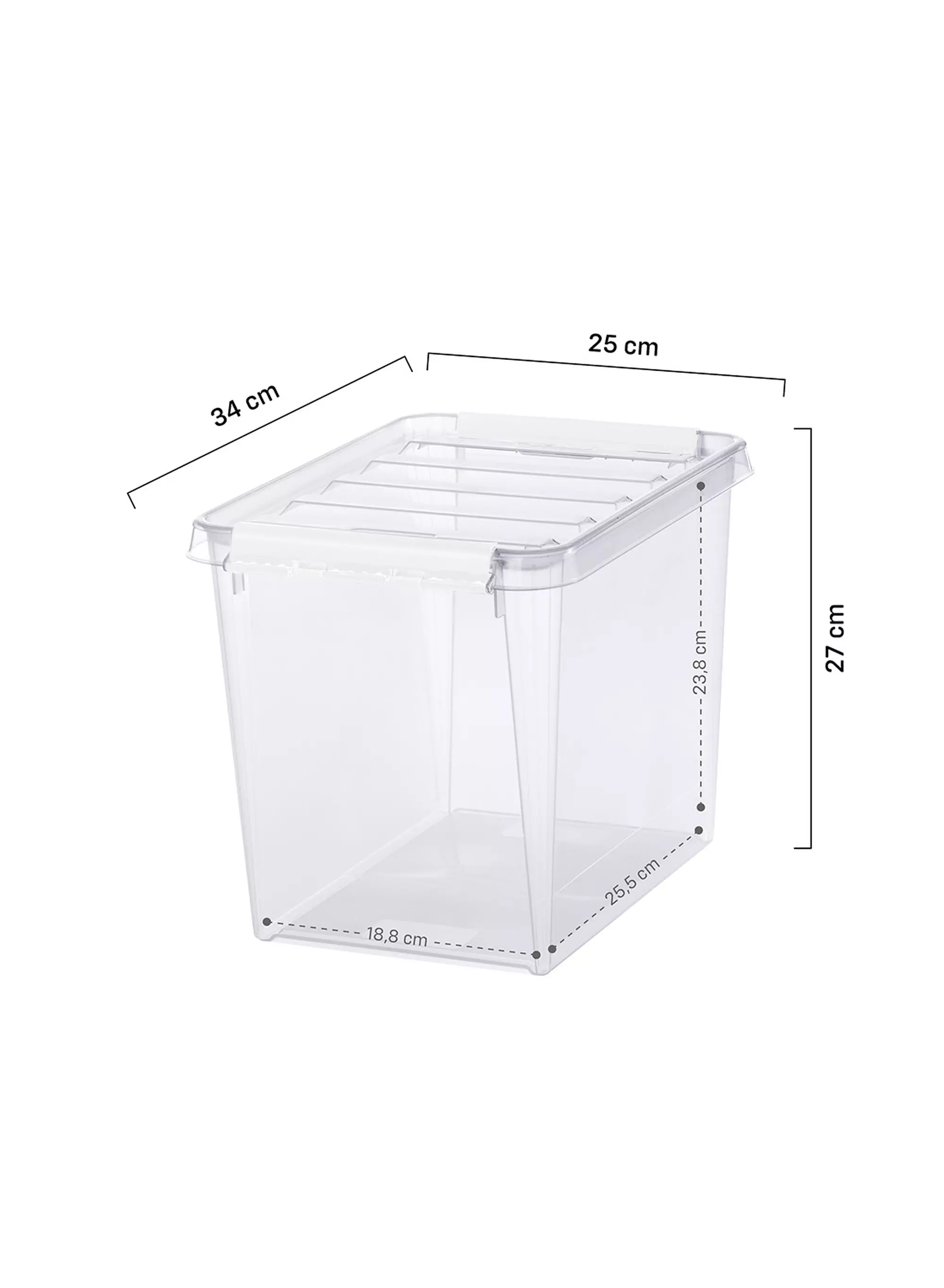 boîte de rangement 14 L Brussels transparente 34 x 25 x 27 cm