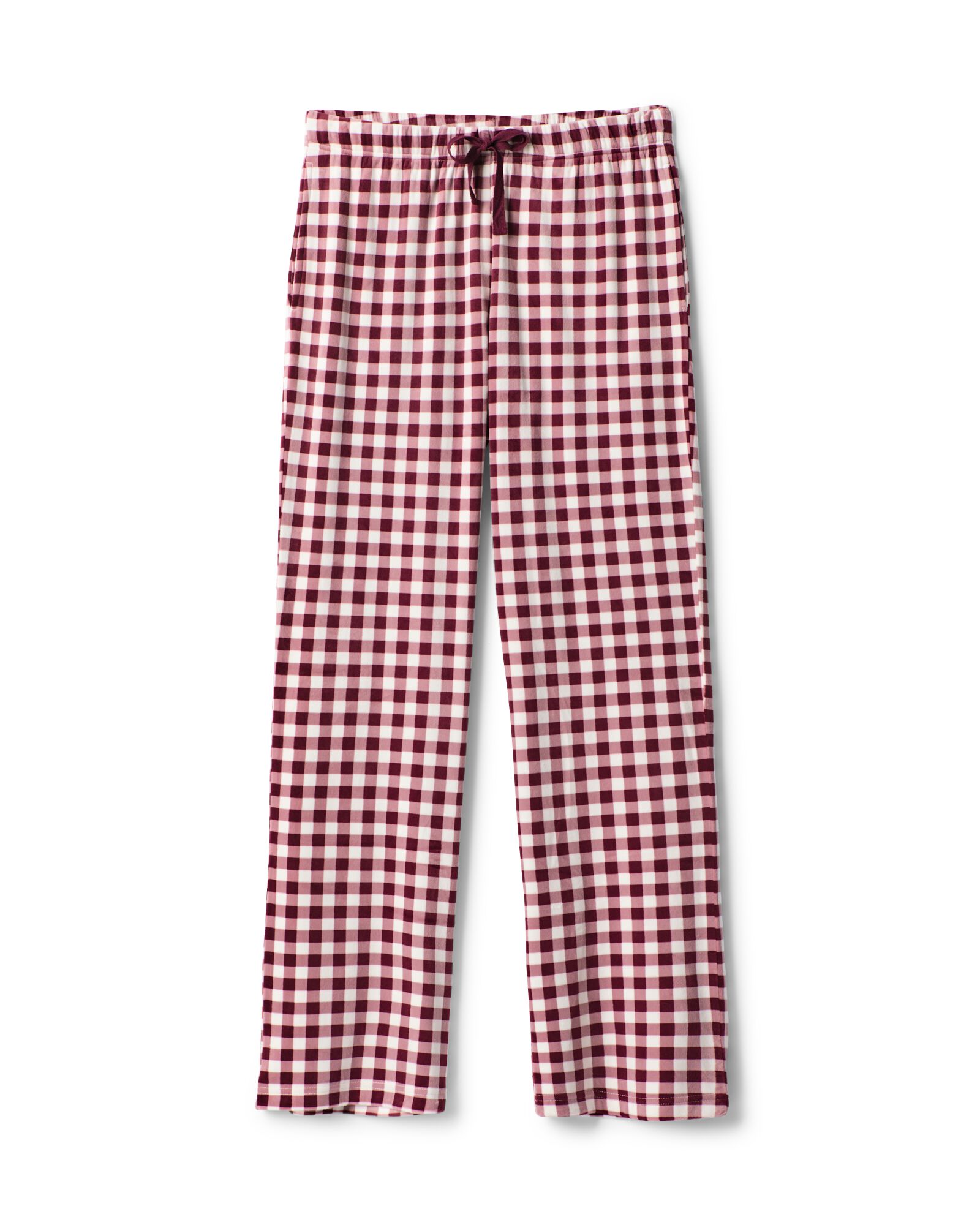 pantalon de pyjama femme velours carreaux rouge fonc&eacute; rouge fonc&eacute; - 23401714DARKRED - HEMA