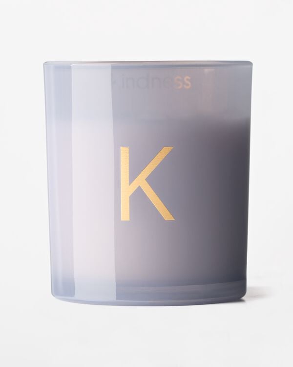 bougie en verre &Oslash;8x9cm lettre K K - 61102670K - HEMA