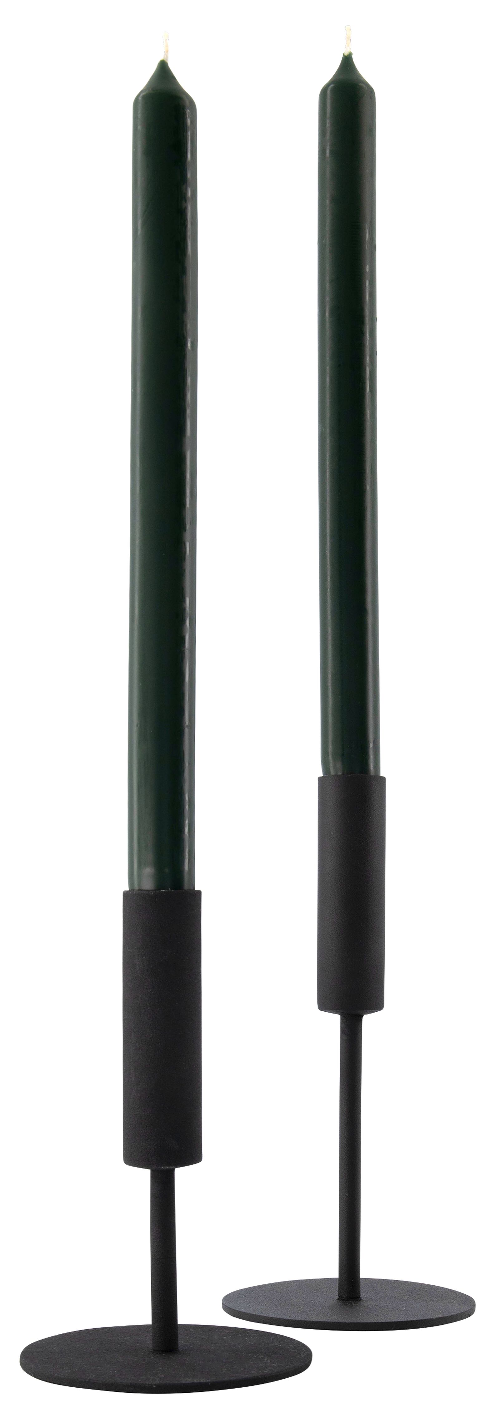 lange huishoudkaarsen &Oslash;2.2x29 donkergroen - 12 stuks donkergroen 2,2 x 29 - 13501852 - HEMA