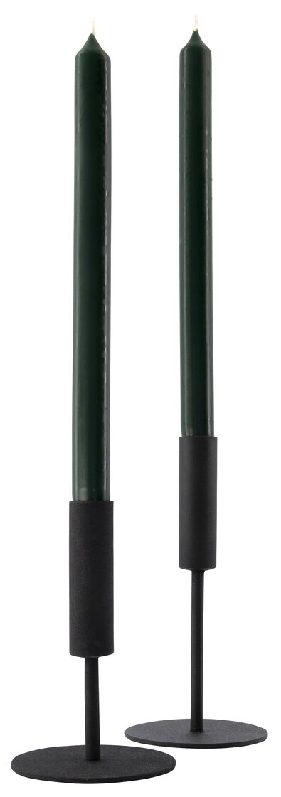 lange huishoudkaarsen &Oslash;2.2x29 donkergroen - 12 stuks donkergroen 2,2 x 29 - 13501852 - HEMA