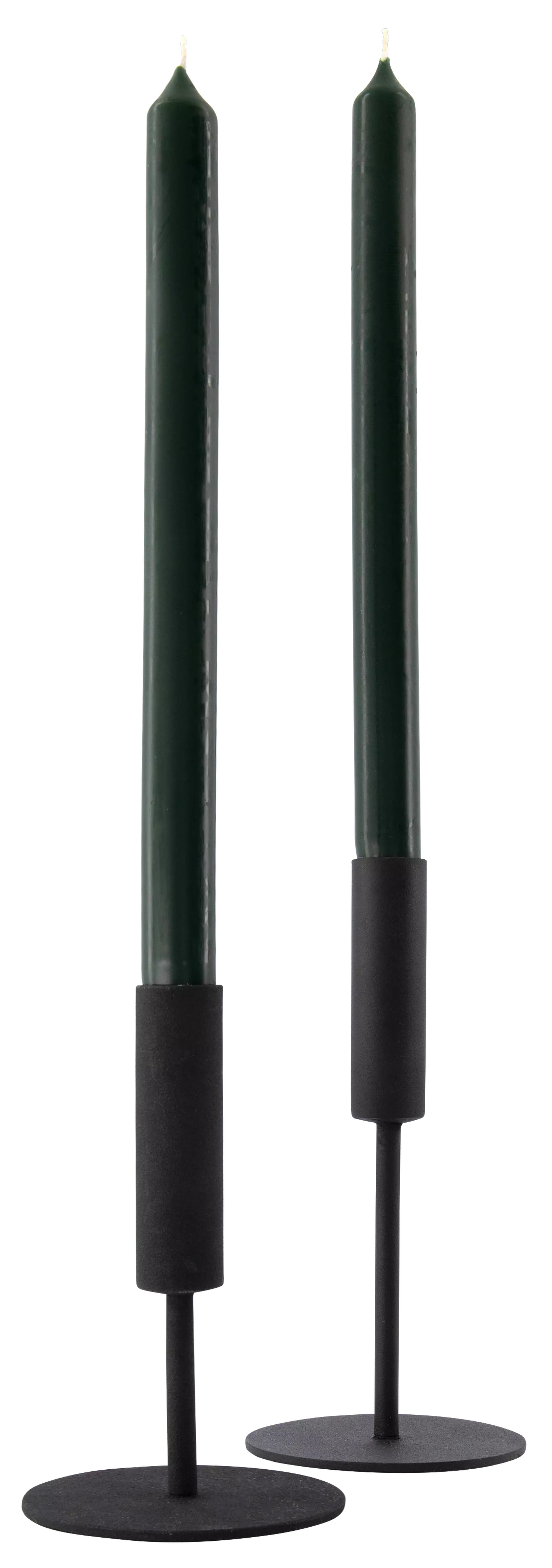 12 bougies longues Ø2.2x29 vert foncé 