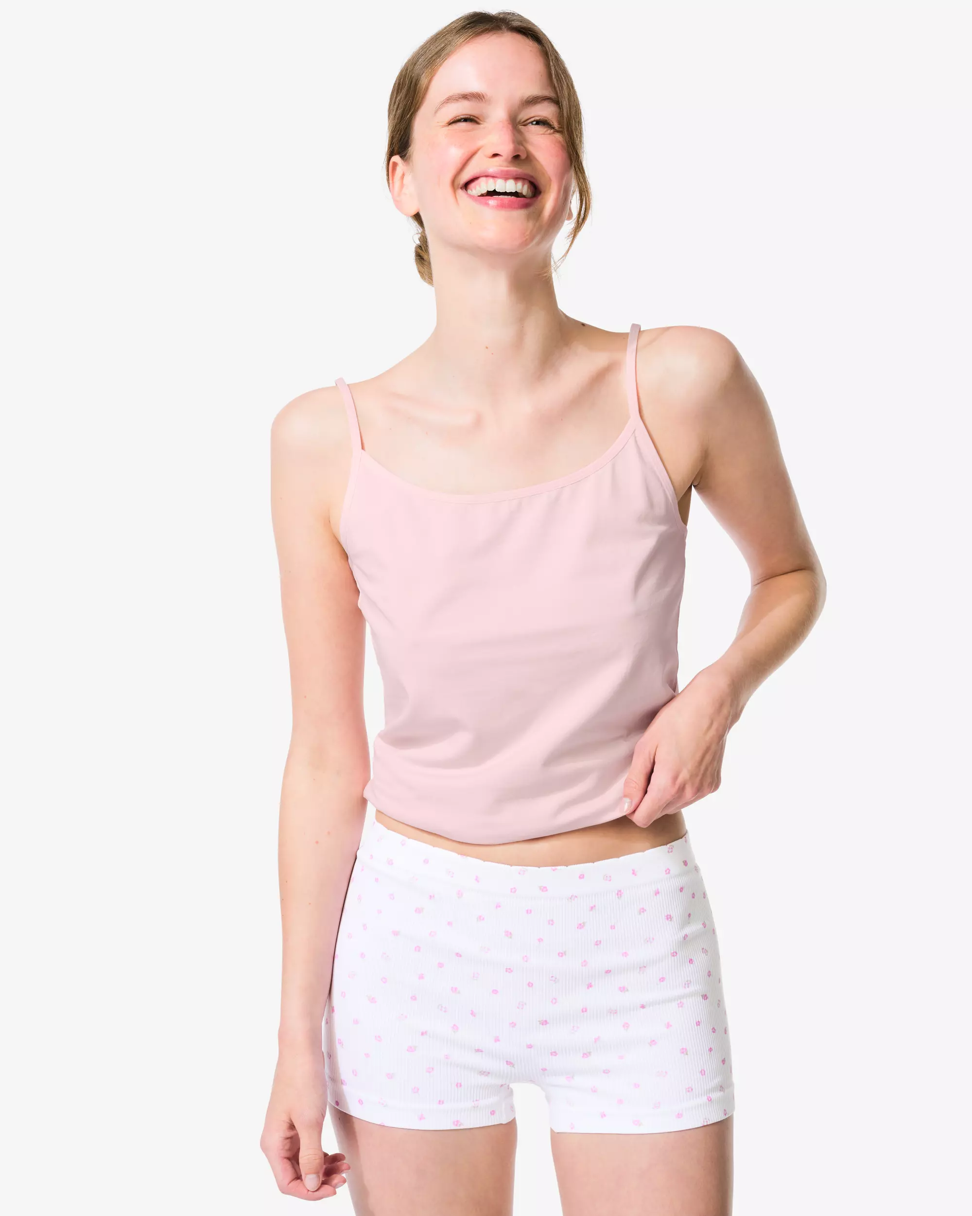 shorty femme sans coutures côtelé fleurs