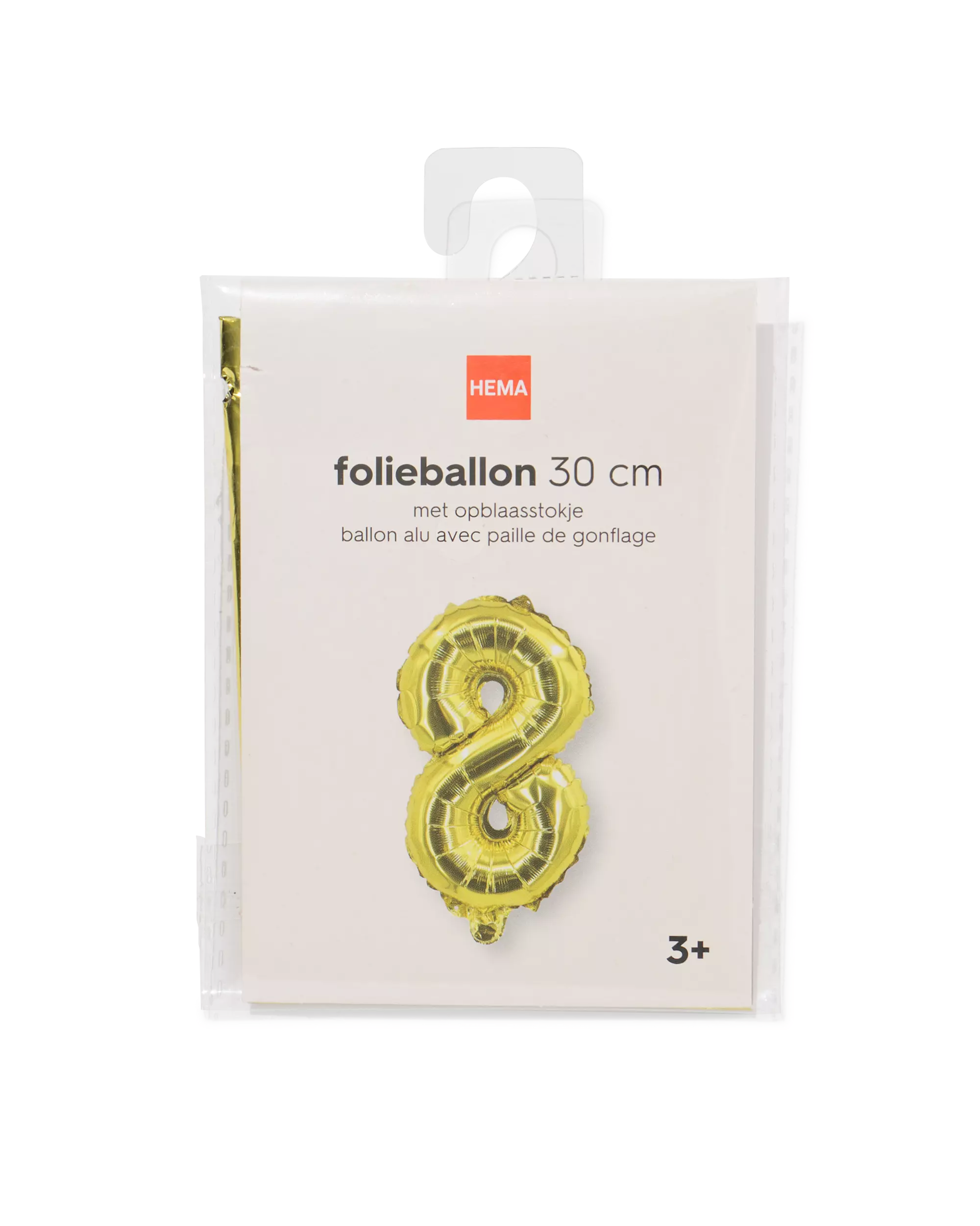 Folienballon Zahl 8 30 cm Gold