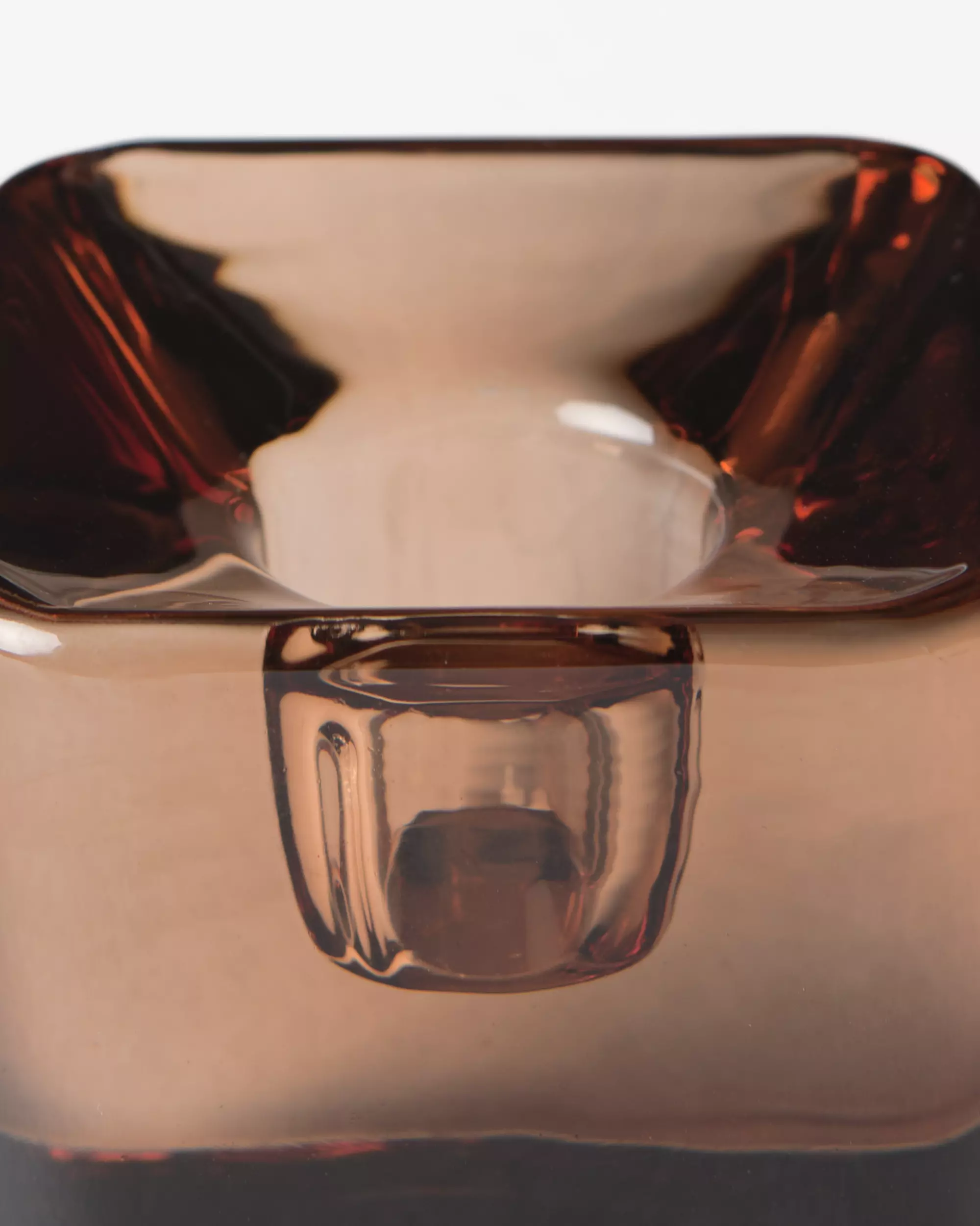 bougeoir ⌀5x12cm Kub verre marron