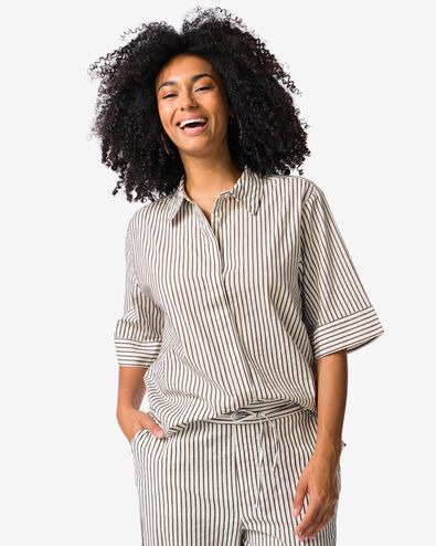 chemisier femme Sally seersucker ray&eacute; blanc - 36208850WHITE - HEMA