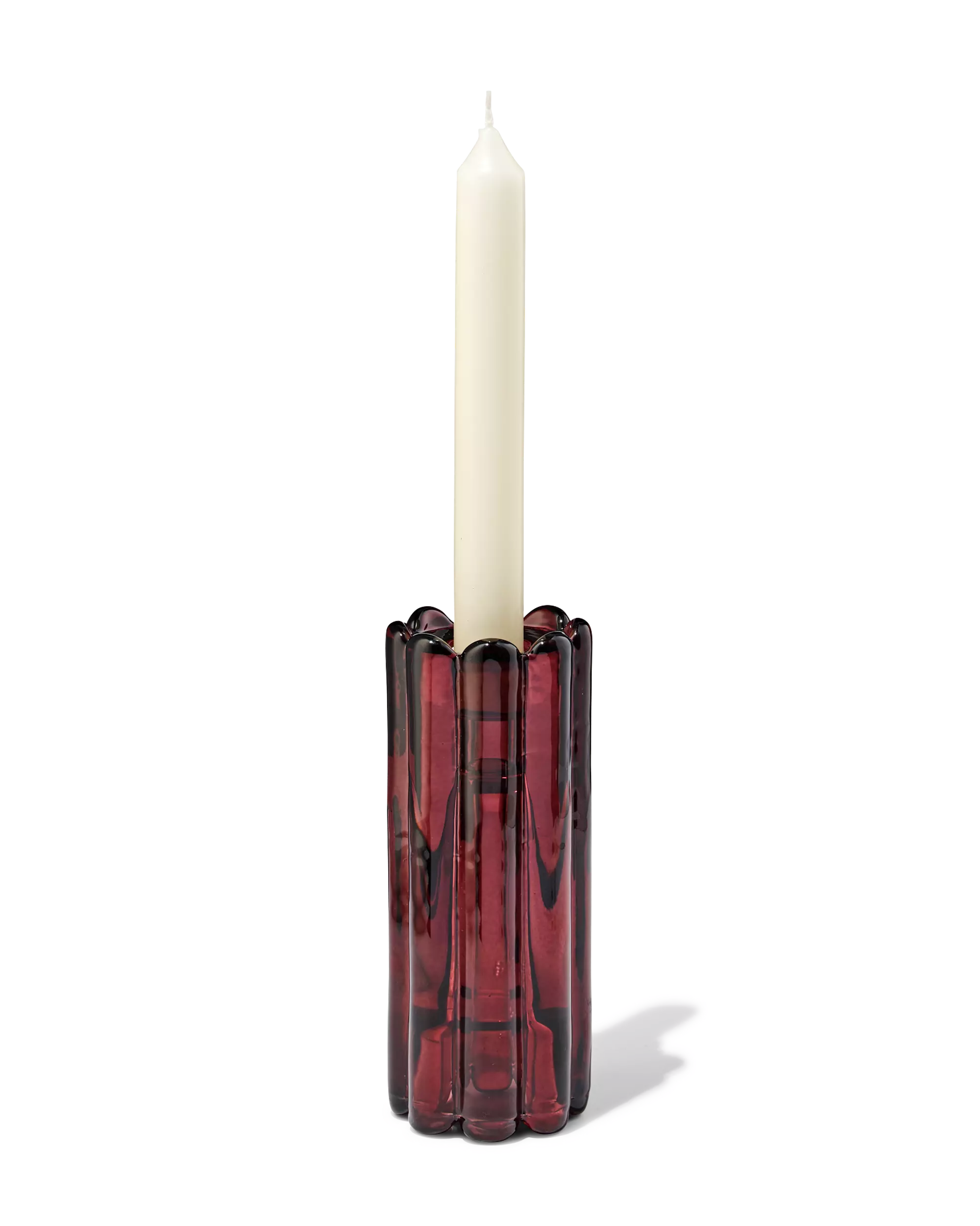 bougeoir 5,8x10 cm verre marron