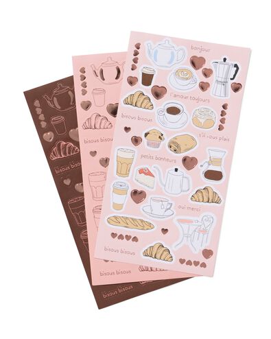 Stickerb&ouml;gen Kaffee und Fr&uuml;hst&uuml;ck &ndash; 3 St&uuml;ck - 14102031 - HEMA