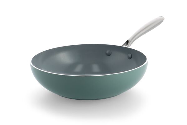 BK Wokpfanne &Oslash; 28 cm, Keramik, PFAS-frei, gr&uuml;n Wok, 28 cm - 80190230WOK28CM - HEMA