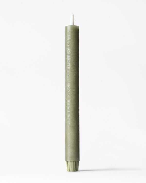 bougie de table LED ⌀2,5 x 27,3 cm rustique olive - 13550233 - HEMA